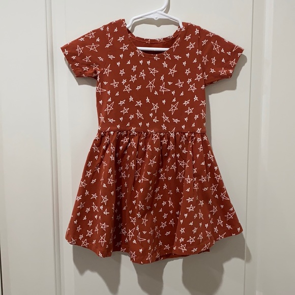 June & January Burnt Orange Star Twirl Dress - Picture 2 of 3